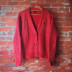 U.S Polo Assn. CABLE Knit Sweater Cardigan Pop Over